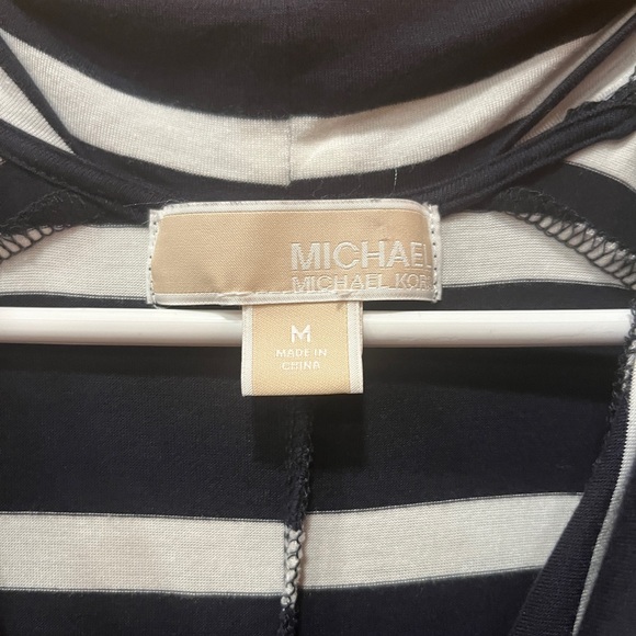 Michael Kors MAXI DRESS SIZE M Medium Black and White Striped Cowl Neck - Picture 3 of 6